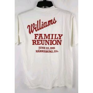 Vtg Williams‎ Family Reunion T Shirt Jerzees 90s Single Stitch White Medium